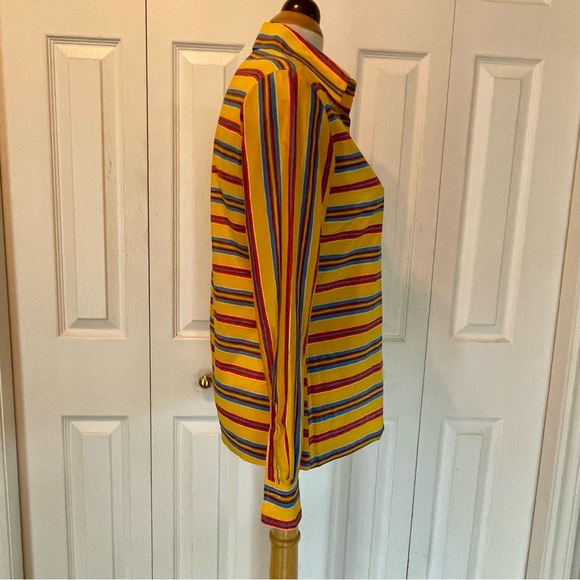 Vintage Lady Manhattan stripped blouse with dart collar. - Picture 4 of 11